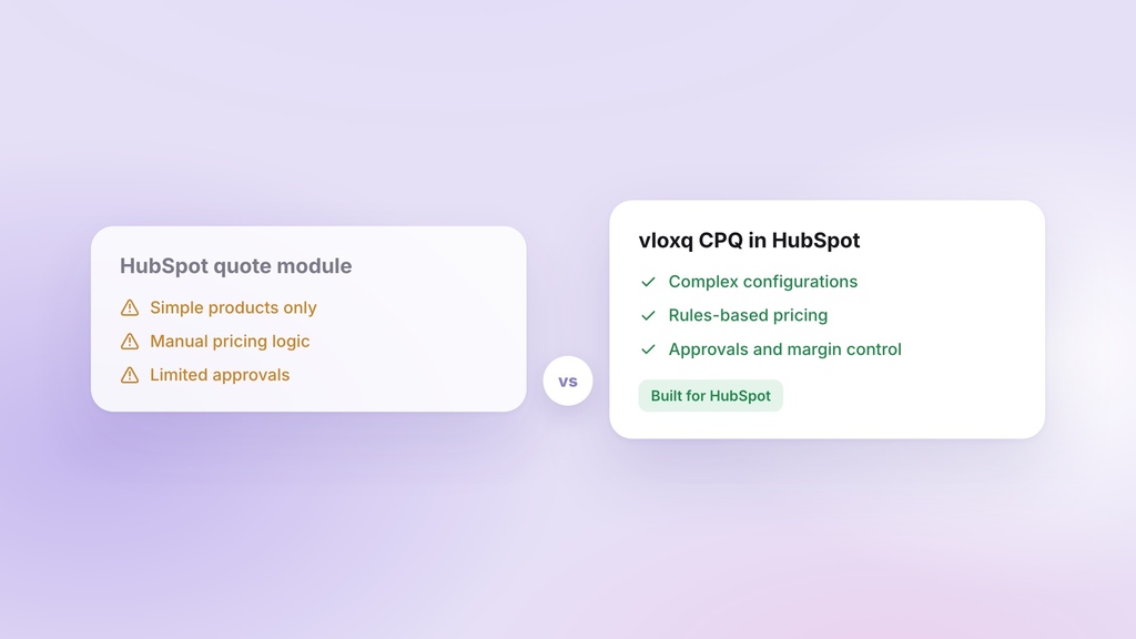 Benefits of using vloxq CPQ to HubSpot CRM