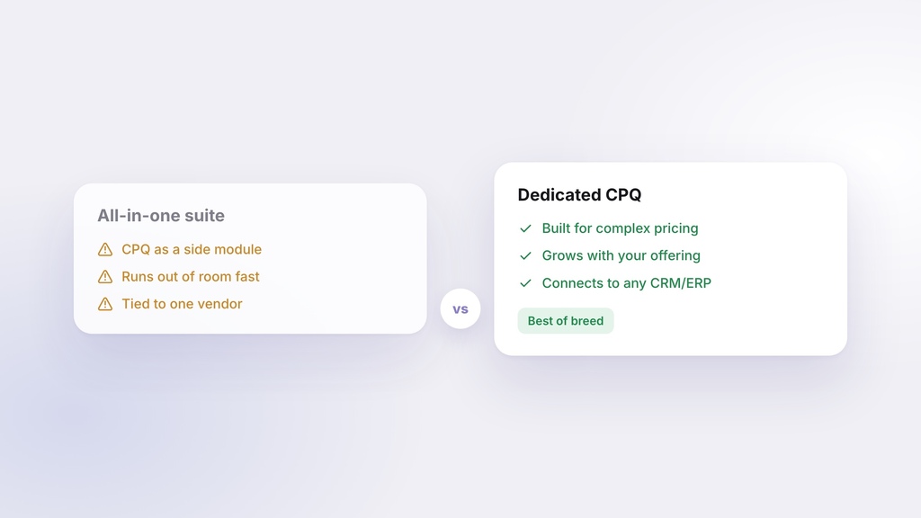 Best of Breed vs All-in-One – Why a Dedicated CPQ Solution Wins in the Long Run