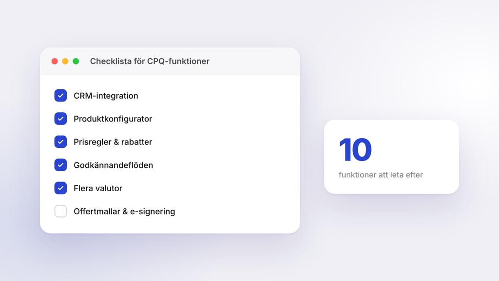 10 viktiga funktioner att leta efter i din nästa CPQ-lösning