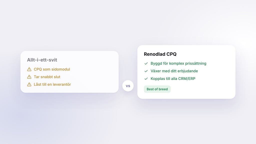 Best of Breed vs All-in-One – Därför vinner en renodlad CPQ-lösning i längden