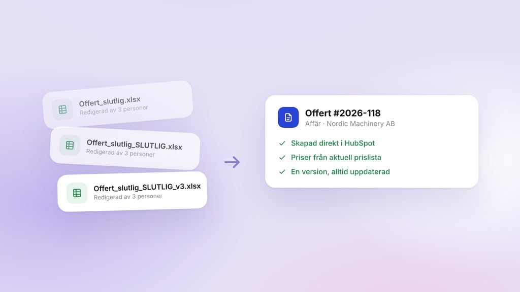 Från “Final Final Final Spreadsheet” till Perfekt Offerering - vloxq CPQ-integration med HubSpot
