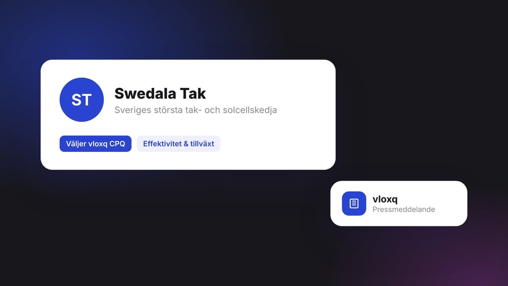 Swedala Tak väljer vloxq CPQ för att driva effektivitet och tillväxt