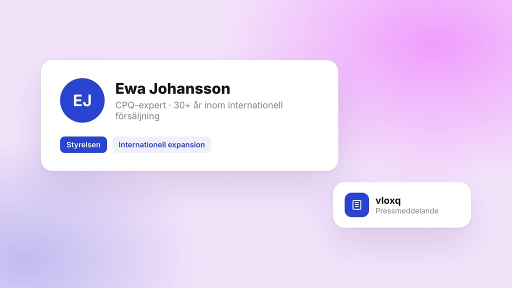 vloxq stärker sin internationella satsning – välkomnar CPQ-experten Ewa Johansson till styrelsen